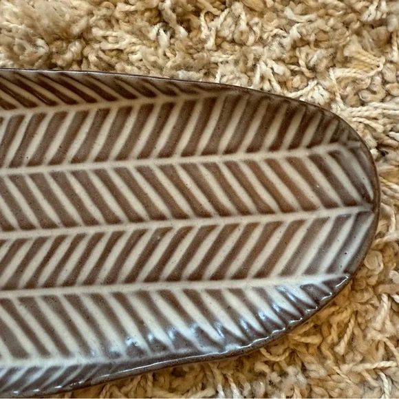 Anthrohome Terra Cotta Platter Leaf Anthropologie Boho Decor Tray AnthroLiving - Picture 6 of 8